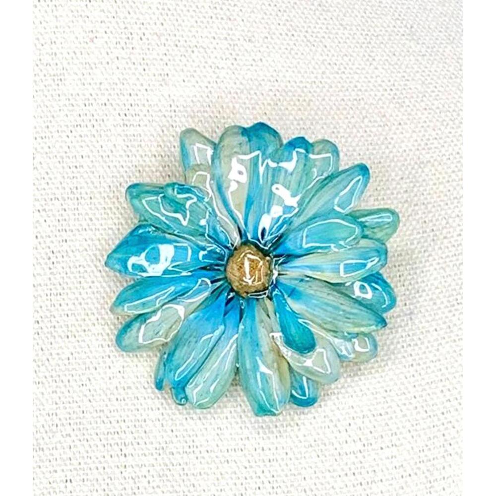 Vintage Real Preserved Flower Brooch | Coated Botanical Jewelry | One-of-a-Kind - Picture 3 of 3